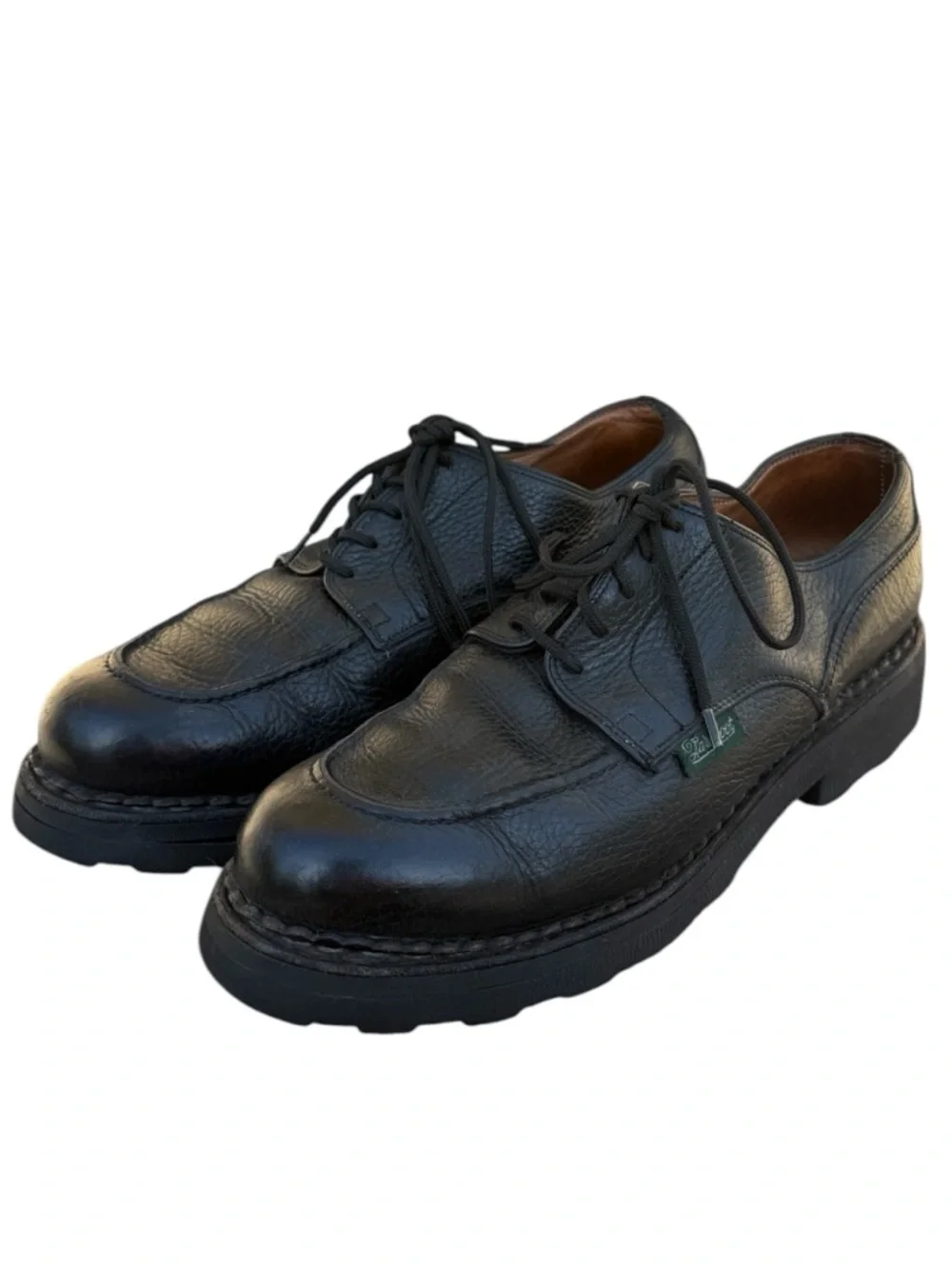 Paraboot Chambord Leather Derby Shoes in Black 6.5 UK 7.5 US Lace France